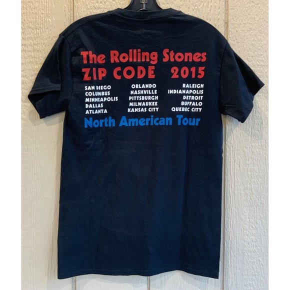 THE ROLLING STONES 2015 Zip Code North American Concert Tour T SHIRT Mens Small - Picture 2 of 6